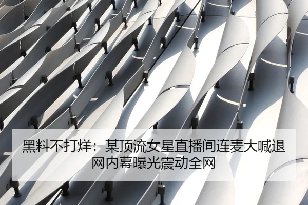 黑料不打烊：某顶流女星直播间连麦大喊退网内幕曝光震动全网